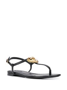 Dolce & Gabbana Sandalen met logoplakkaat - Zwart