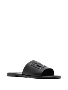 Dolce & Gabbana Slippers met logo-reliëf - Zwart