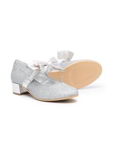 Monnalisa Ballerina's met oversized strik - Zilver