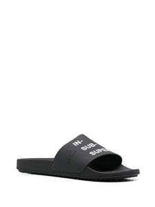 Rick Owens DRKSHDW Slippers met tekst - Zwart