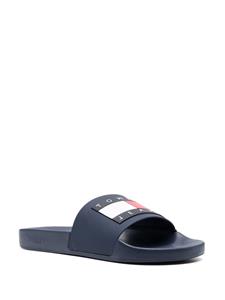 Tommy Jeans Badslippers met logo - Blauw