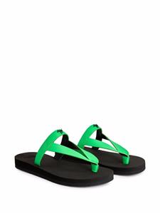 Giuseppe Zanotti Hydra teenslippers met leren bandje - Groen