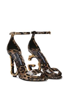 Dolce & Gabbana Sandalen met bewerkte hak - Bruin