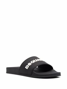 Dsquared2 Slippers met logo-reliëf - Zwart