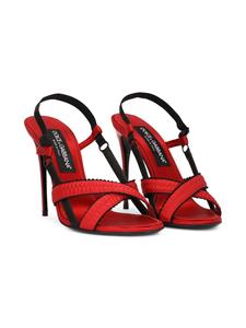 Dolce & Gabbana Stiletto sandalen met kruisbandjes - Rood