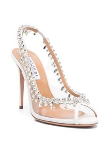 Aquazzura Temptation Crystal slingback pumps - Wit