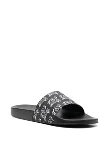 Moncler Slippers met logoprint - Zwart