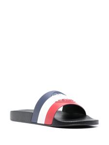 Moncler Slippers met logo-reliëf - Blauw