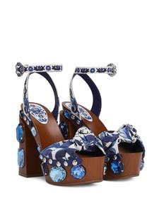 Dolce & Gabbana Sandalen verfraaid met kristallen - Blauw