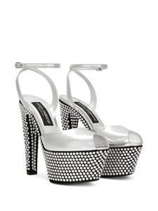 Dolce & Gabbana Sandalen verfraaid met stras - Zilver