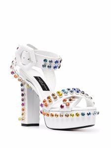 Philipp Plein Sandalen verfraaid met kristal - Wit