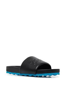 Off-White Leren slippers - Zwart