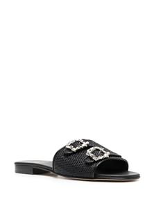 Edhen Milano Sandalen met dubbele gesp - Zwart