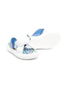 Slippers met bloemenprint - Wit