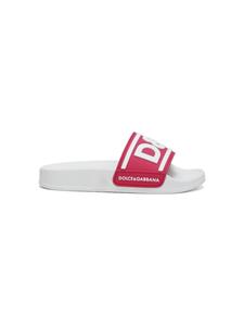 Dolce & Gabbana Kids Slippers met logo-reliëf - Rood