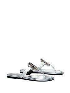 Tory Burch Miller sandalen met logo - Zilver