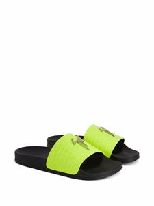 Giuseppe Zanotti Brett slippers met logopatch - Geel