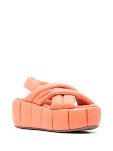 Themoirè Sandalen met plateauzool - Oranje