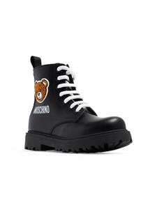 Moschino Kids Leren enkellaarzen - Zwart