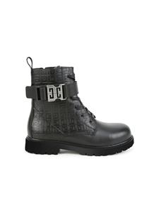 Givenchy Kids Leren veterlaarzen - Zwart