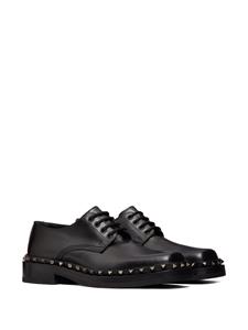 Valentino Rockstud leren Derby schoenen - Zwart