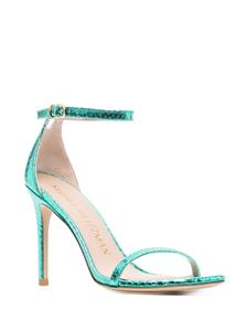 Stuart Weitzman Stiletto sandalen met slangenleer-effect - Blauw