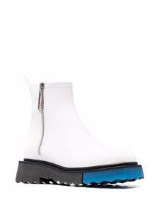 Off-White Enkellaarzen met contrasterend vlak - Wit