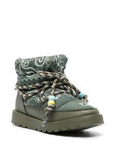 Arizona Love paisley-print lace-up boots - Groen