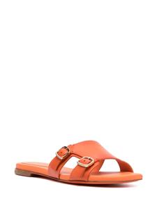 Santoni Slippers met dubbele gesp - Oranje