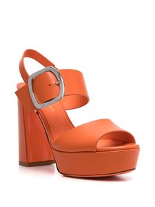 Santoni Sandalen met blokhak - Oranje