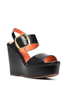 Santoni Leren sleehakken - Zwart