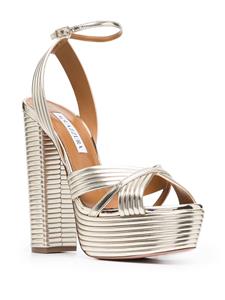 Aquazzura Sundance geribbelde sandalen - Goud