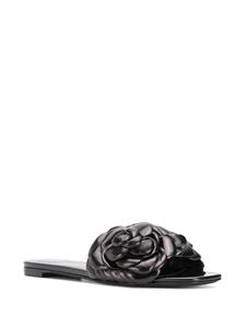 Valentino Sandalen met bloemenpatch - Zwart