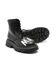 Marni Kids Leren combat boots - Zwart