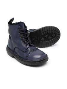Pèpè Leren veterlaarzen - Blauw