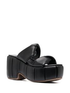 Themoirè Sandalen met knoopdetail - Zwart