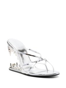 Gcds Morso leren sandalen - Zilver