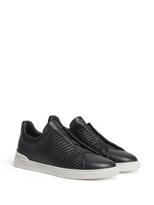 Zegna PelleTessuta slip-on sneakers - Zwart