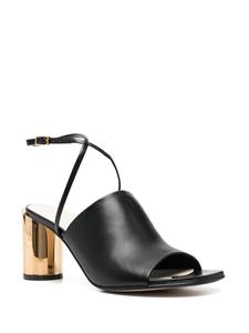 Lanvin metallic-heel 75mm leather sandals - Zwart