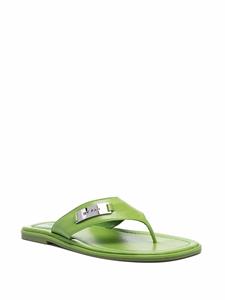 BY FAR Piel teenslippers - Groen