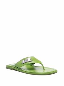 BY FAR Piel teenslippers - Groen