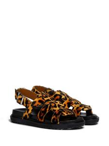 Marni Fussbett sandalen met luipaardprint - Bruin