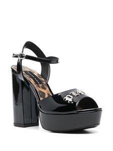 Philipp Plein Sandalen met logo plakkaat - Zwart