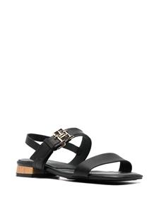 Tommy Hilfiger Leren sandalen - Zwart