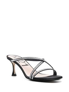 Nº21 60mm crystal-embellished crossover-strap mules - Zwart