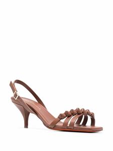 Santoni Leren slingback sandalen - Bruin