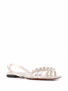 Santoni Sandalen met ruches - Goud