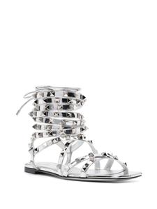 Valentino Rockstud Gladiator leren sandalen - Zilver