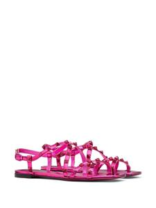 Valentino Rockstud sandalen met gekruiste bandjes - Roze