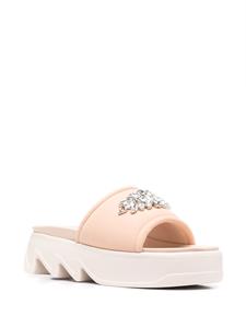 Le Silla Badslippers verfraaid met kristallen - Beige